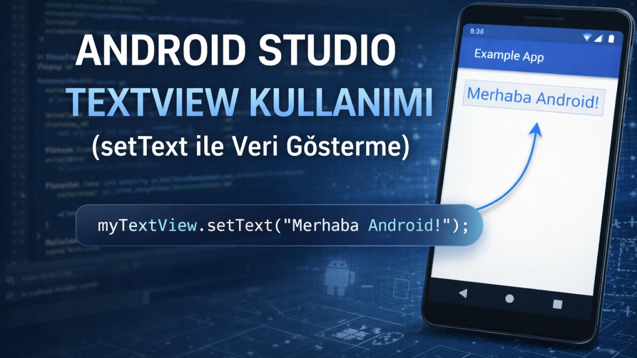 Android Studio - TextView Kullanımı (setText ile Veri Gösterme)  Resmi